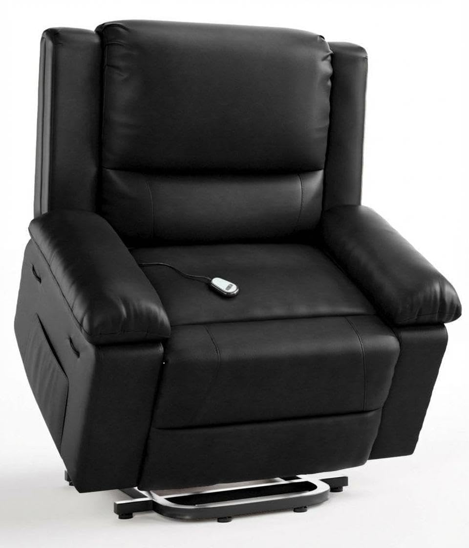 GAOMON Electric Lift Recliner Chair with Heat and Massage, PU Leather Power Lift Recliner for Elderly & Mobility Impaired, Adjustable Back & Legs, Heavy Duty 400lbs Capacity Lift Chair for Seniors