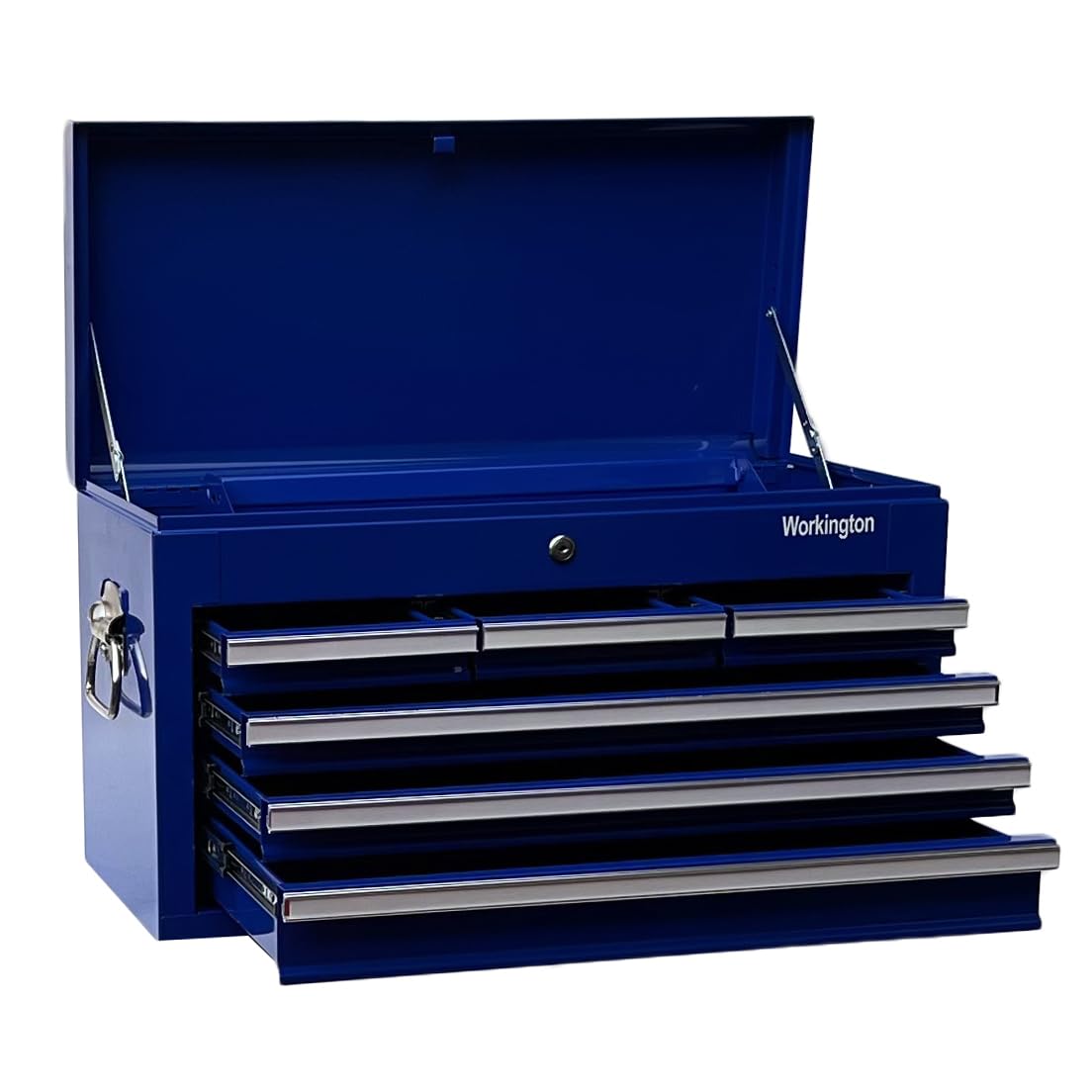 Workington Professional Industrial Portable Metal Tool Chest with 6 Drawers, 26" 6-Drawer Tool Chest Cabinet with Ball Bearing Drawer Slides, Steel Tool Storage Box Organizer 4015 Blue