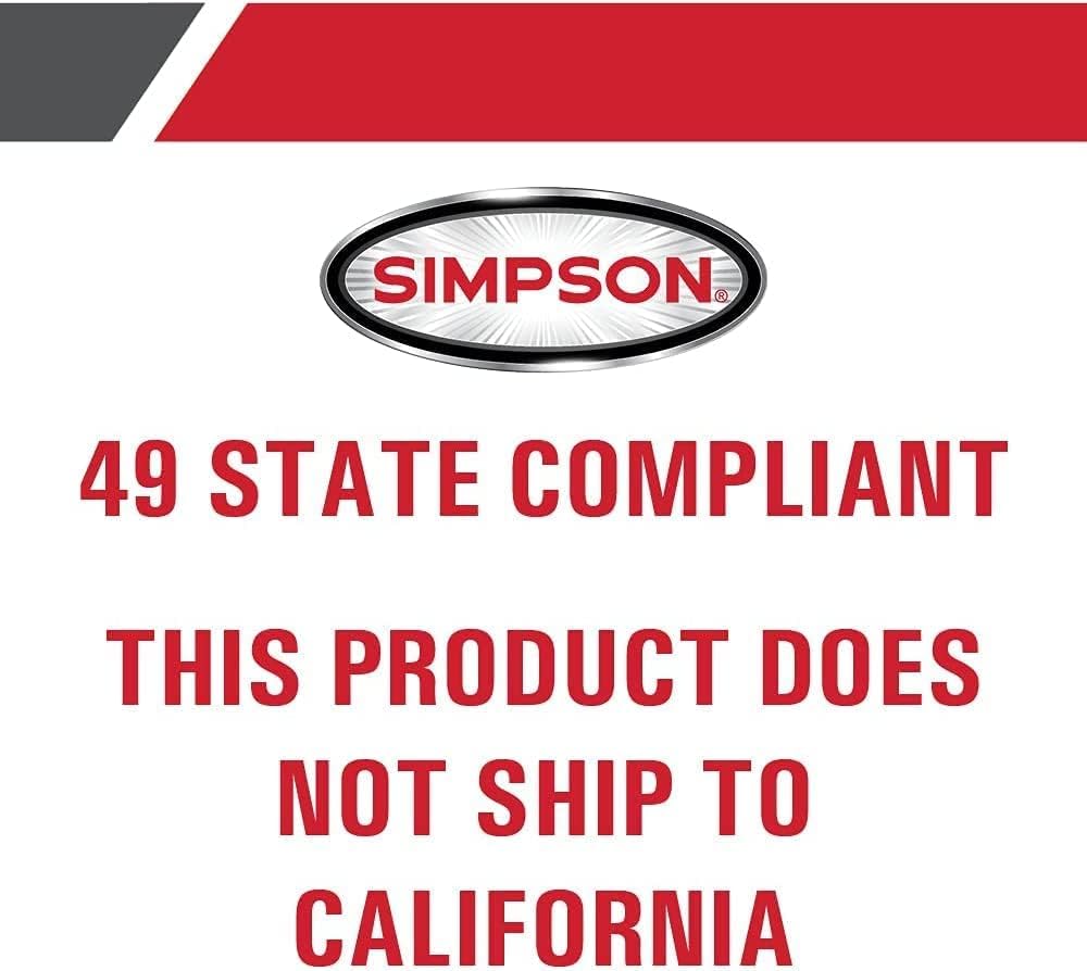 Simpson 3600 PSI Gas Pressure Washer, 2.5 GPM Commercial Power Washer, Cold Water, Honda GX200 Engine, 35' Hose, Aluminum Series, 49-State Compliant (ALH3425)