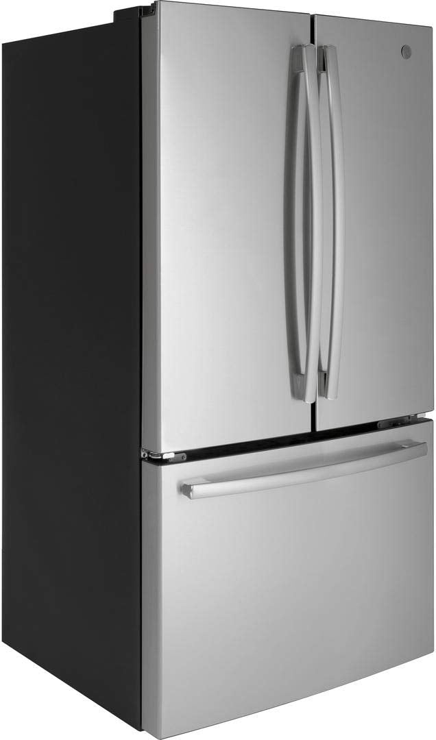 GE GNE27JYMFS 36" French Door Refrigerator with 27 cu. ft. Total Capacity LED Lighting Internal Water Dispenser Spill-Proof Shelves in Fingerprint Resistant Stainless Steel