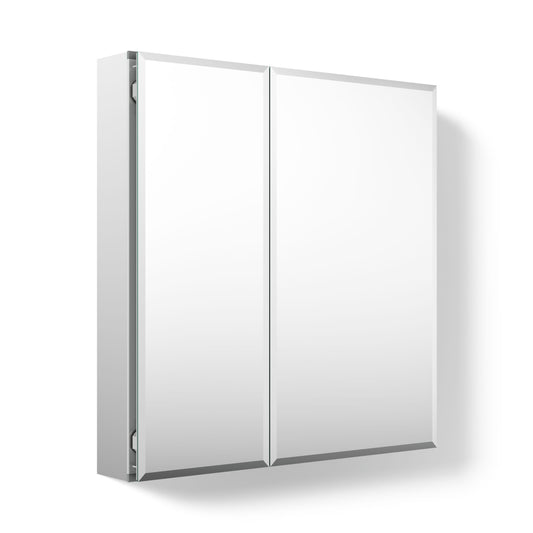 Kohler CB-CLC2526FS Bathroom Medicine Cabinet with Mirror, Beveled Mirror Doors, Adjustable Shelves, Rectangular Beveled Edge, 25 in. W x 26 in. H