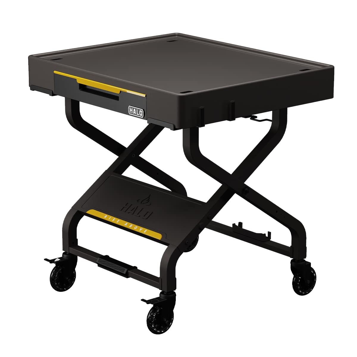 HALO Outdoor Countertop Cart | Prep Station or Griddle/Oven Cooking Surface | Collapsible, Portable, Tool Hooks and Propane Storage | HO-1006-XNA