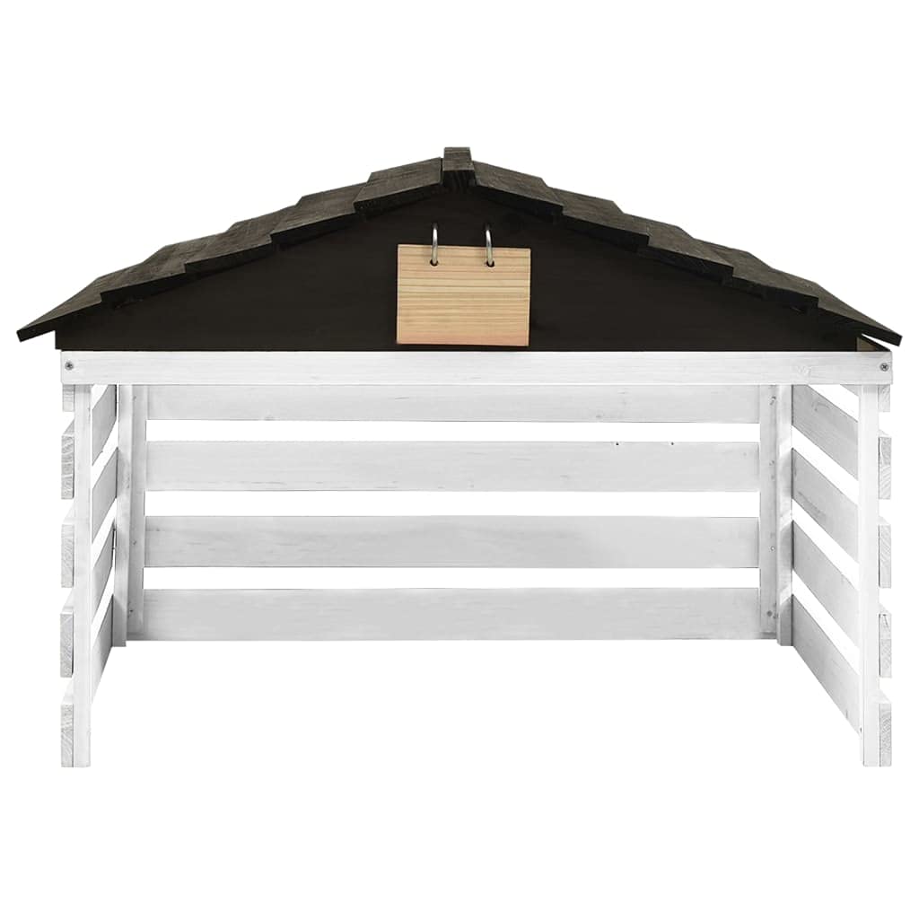 Robust Firwood Lawn Mower Garage for Outdoor Robotic Mower Shed, 30.7x29.1x21.3 Inches Black and White