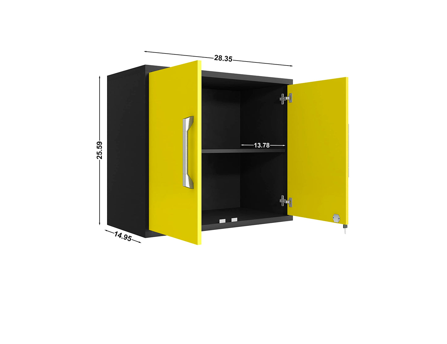 Manhattan Comfort Eiffel Garage Cabinets and Storage System, 2 Piece Set, Yellow