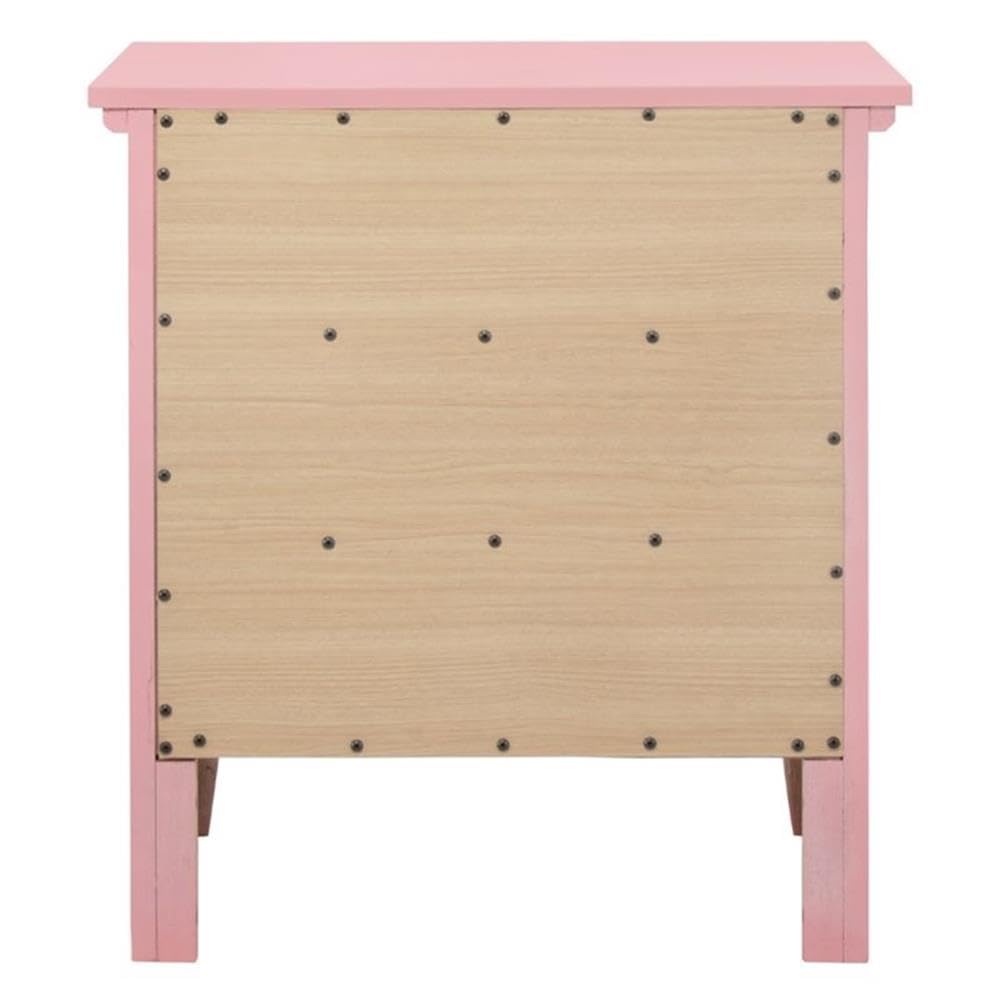 Glory Furniture Hammond 3 Drawer Nightstand in Pink