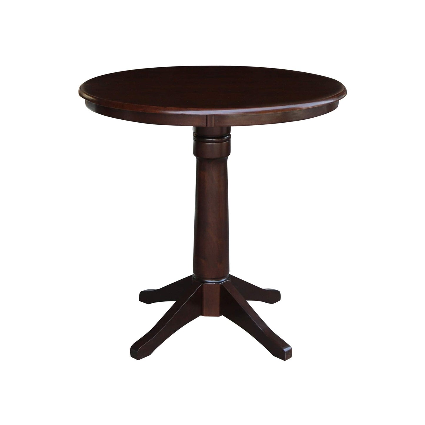 International Concepts 36" Round Top Pedestal Table-34.9" H, Rich Mocha