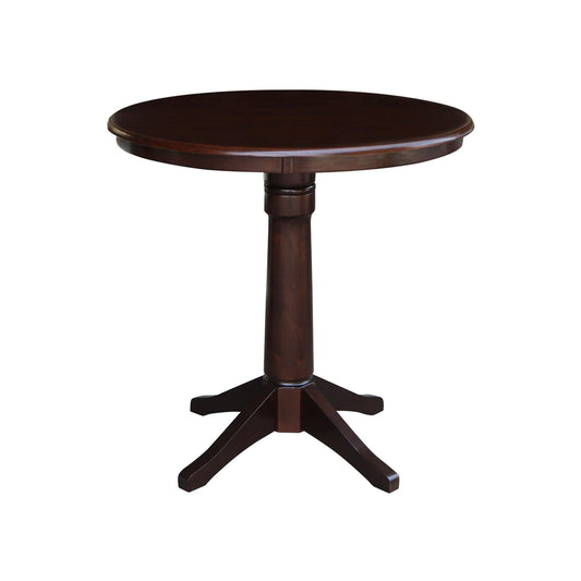 International Concepts 36" Round Top Pedestal Table-34.9" H, Rich Mocha