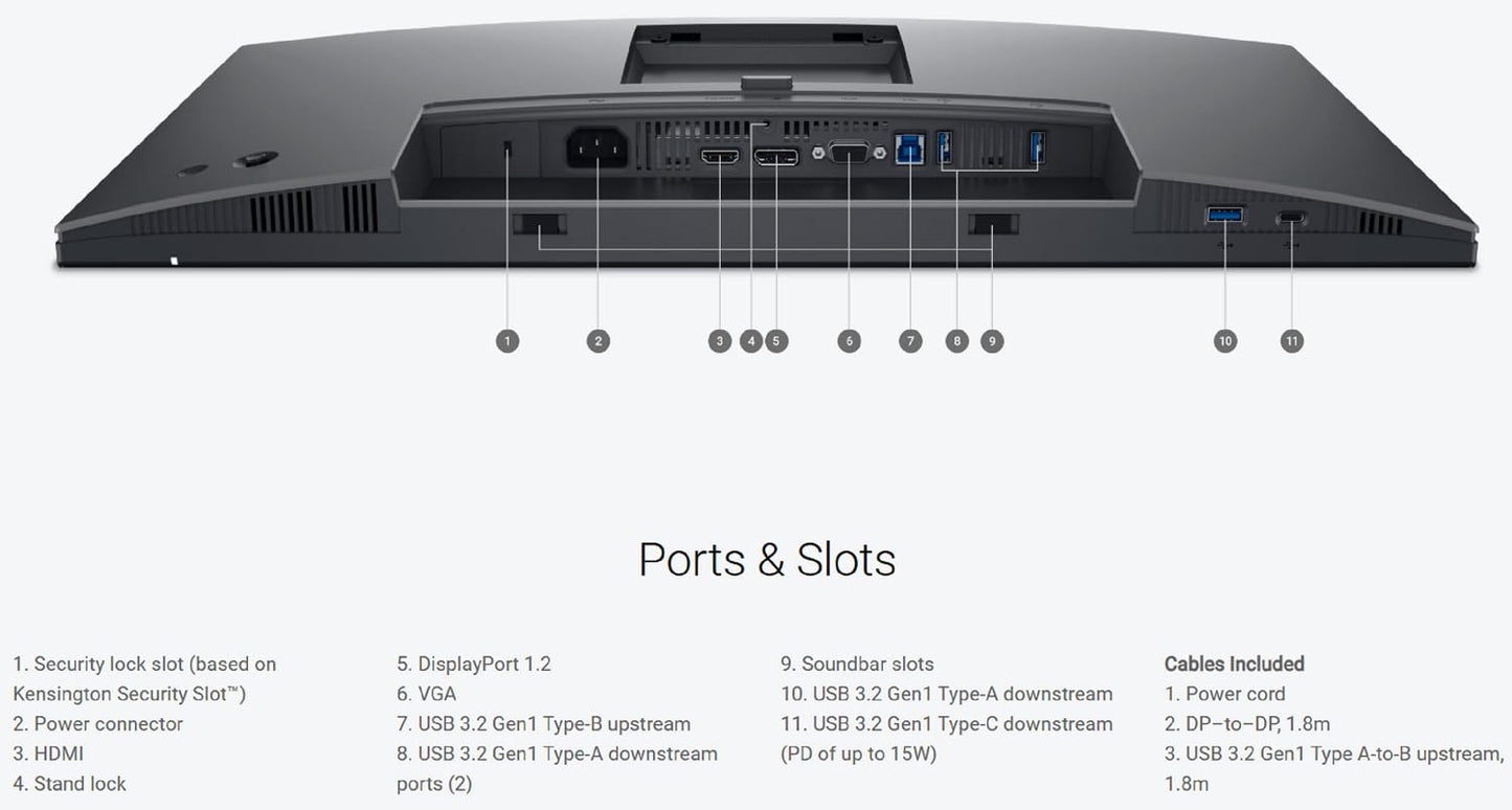 Dell P2725H 27" Full HD IPS Monitor – 1080p, 16:9, DisplayPort & USB 3.0 Cables – Latest Model – Boomph's Comprehensive Ultimate Performance Cloth Solution for Your Workspace