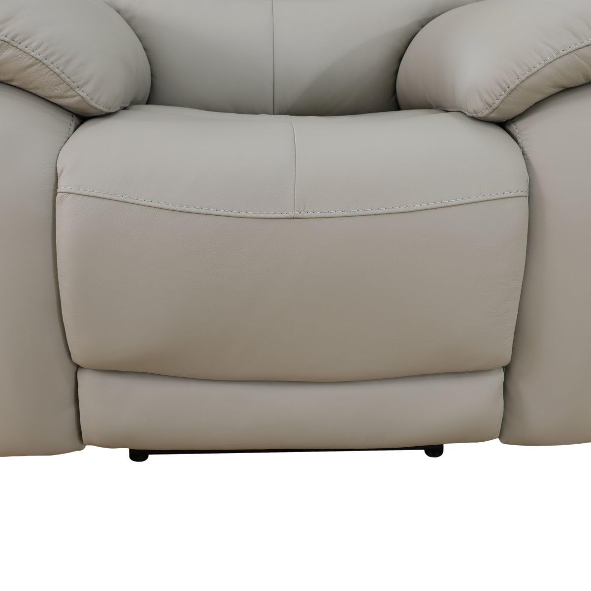 UOCFYK Electric Power Recliner Sofa Genuine Breathing Leather Recliner Couch 3-Seater, Comfy Wide Lazy Top Grain Leather Sofa with USB Port for Living Room (Grey, Three-Seater Sofa)
