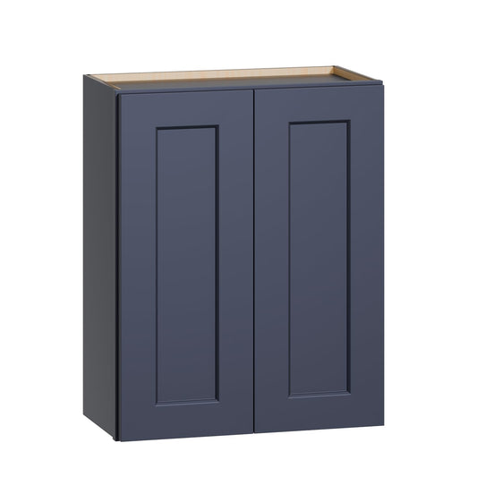 Mkosoll 24 Inch Medicine Cabinet Wall Mounted, Solid Wood Over The Toilet Storage Cabinet, Bathroom Organizer Cabinets with 2 Door & Shelves, Easy to Assemble for Laundry Room, Kitchen, Garage - Blue
