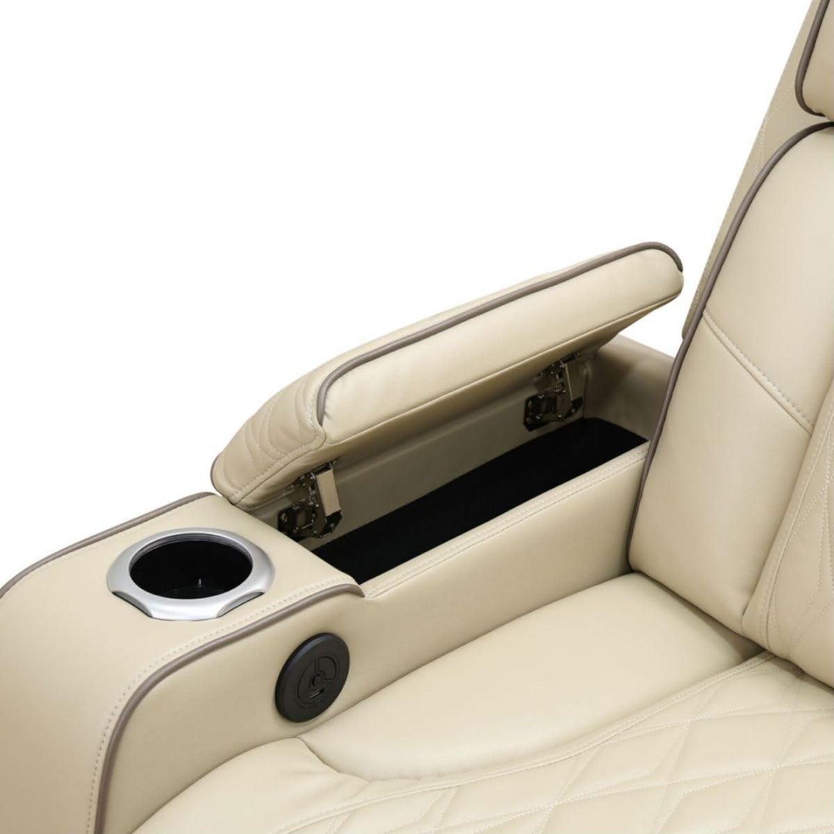 UOCFYK Electric Power Breathing Leather Recliner Sofa Genuine Leather Recliner Couch 3-Seater, Comfy Wide Lazy Top Grain Leather Sofa with USB Port for Living Room (Beige, Sofa)
