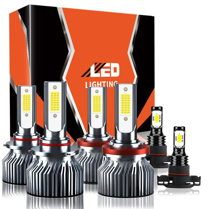 TXBILMOO 9005 H11 Fog Light Bulbs 32000LM 6500K White Aluminum Plug and Play for Chevrolet Silverado 1500 2500HD 2007-