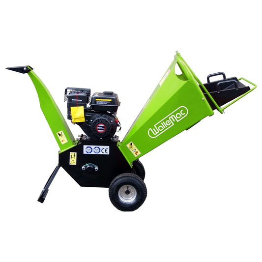 Wallemac 4” inch 208CC 6.5HP Gas Powered Wood Chipper Shredder Mulcher Heavy Duty Leaf Branch Chipper B&S Engine EPA Certified with Emergency Stop Button