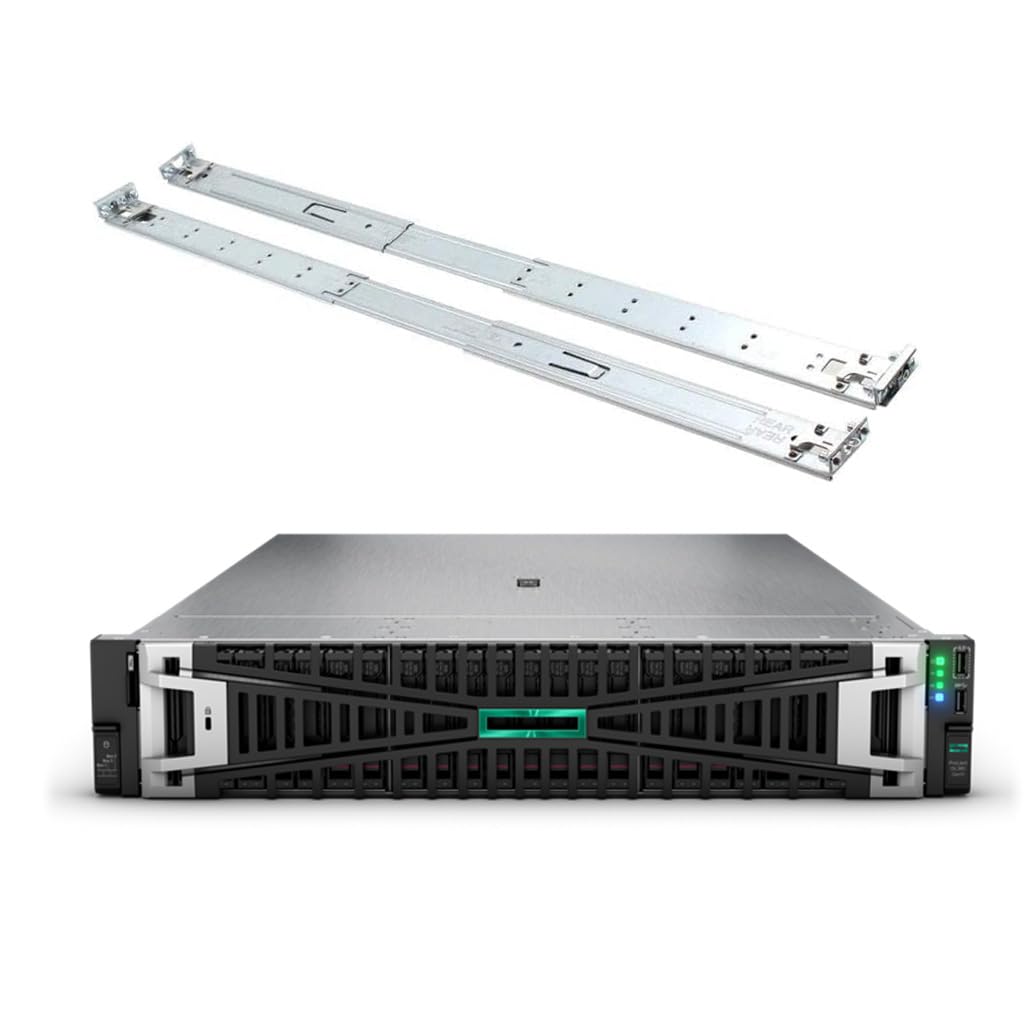 HPE ProLiant DL380 Gen11 2U Rack Server Bundle with Dual Xeon 4410y 12-Core 2GHz, 256GB DDR5 Memory, 7.68TB Enterprise SAS 12Gb/s SSD, RAID, Dual Power, iLO, Rail Kit and Windows Server 2022 Standard