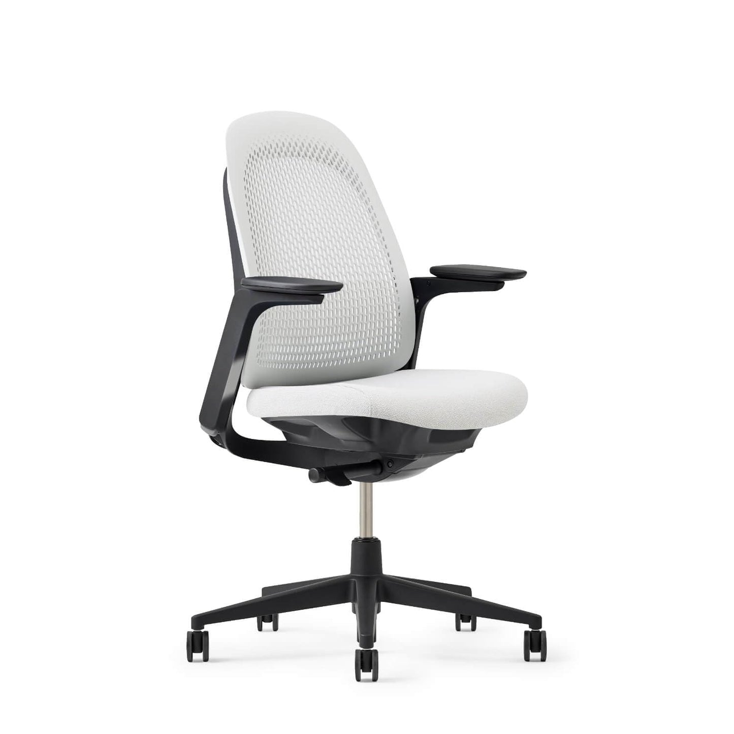 Haworth Breck Office Chair - Ergonomic Desk Seat with Height-Adjustable Lumbar Support, Black Trim, and 4D-Arms (Lunar)