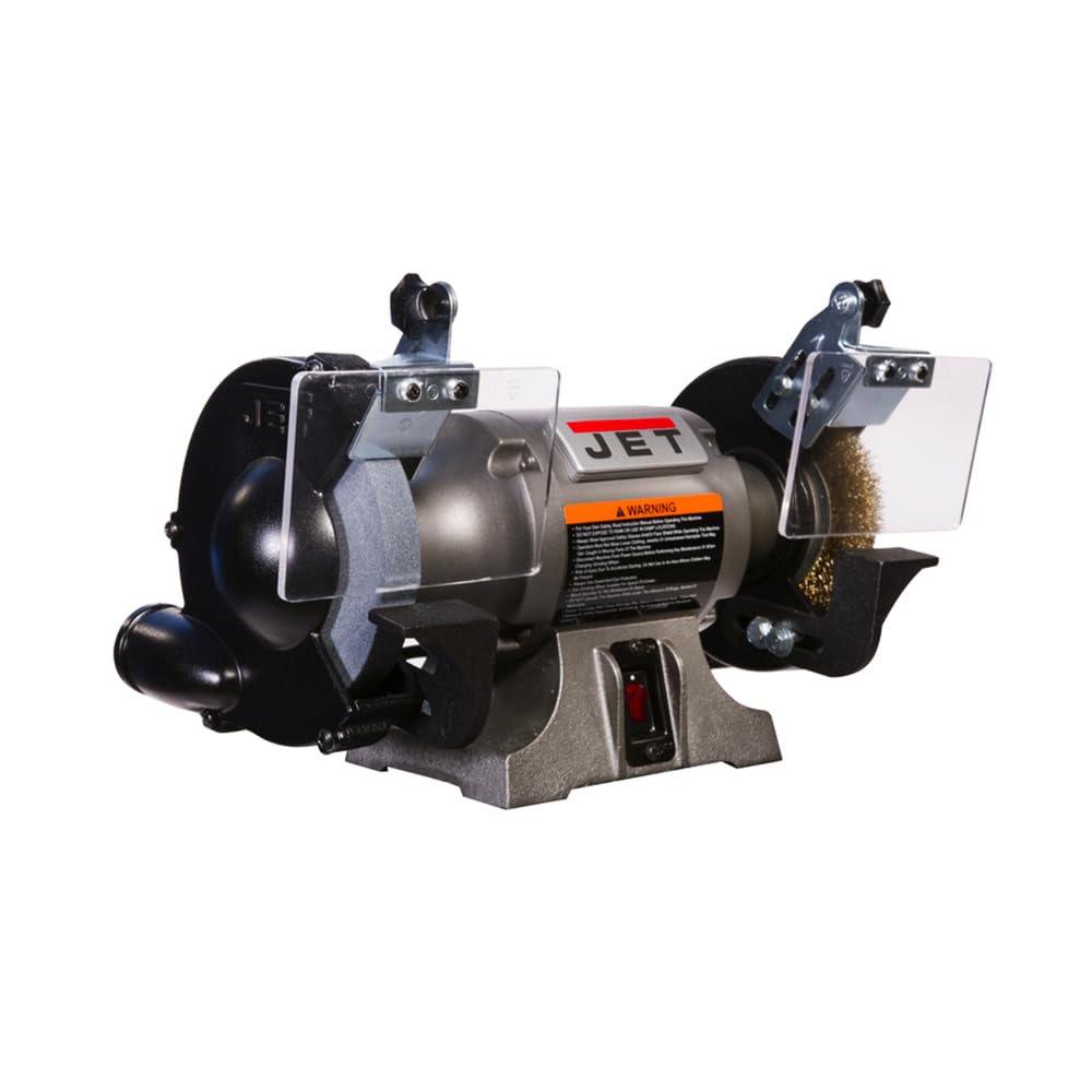 JET 6-Inch Bench Grinder w/ Wire Wheel, 3450 RPM, 115V 1Ph (JBG-6W)