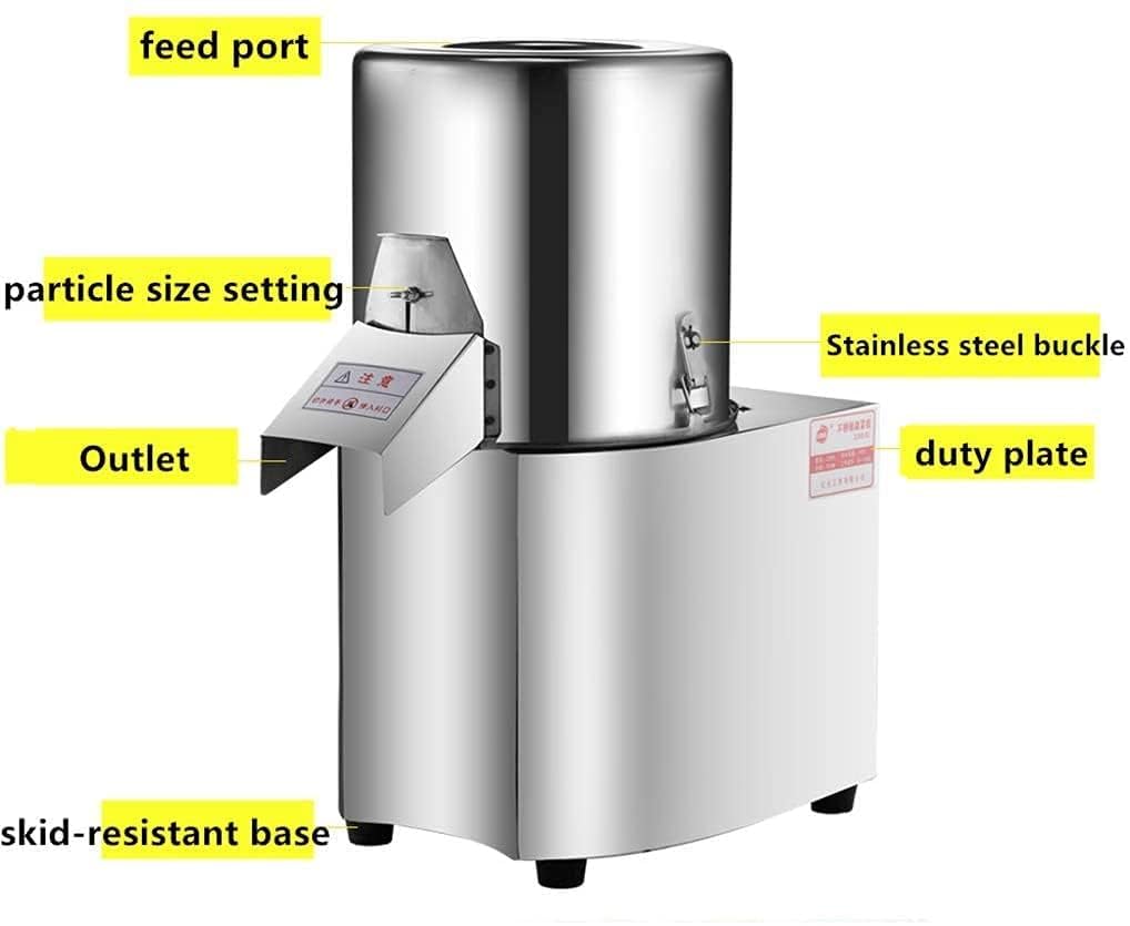 110V 600W Commercial Food Processor Machine, High Power Electric Vegetable Meat Chopper Grinder Stainless Steel Adjustable Thickness Food Slicer - 110volt 120kg/h, Granular Type