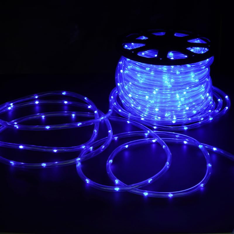 Outdoor Basic 50Ft LED Rope Lights, 360 LEDs Waterproof, 8 Modes, Flexible Blue Lighting for Indoor/Outdoor Use, Model PWBLS-LI123