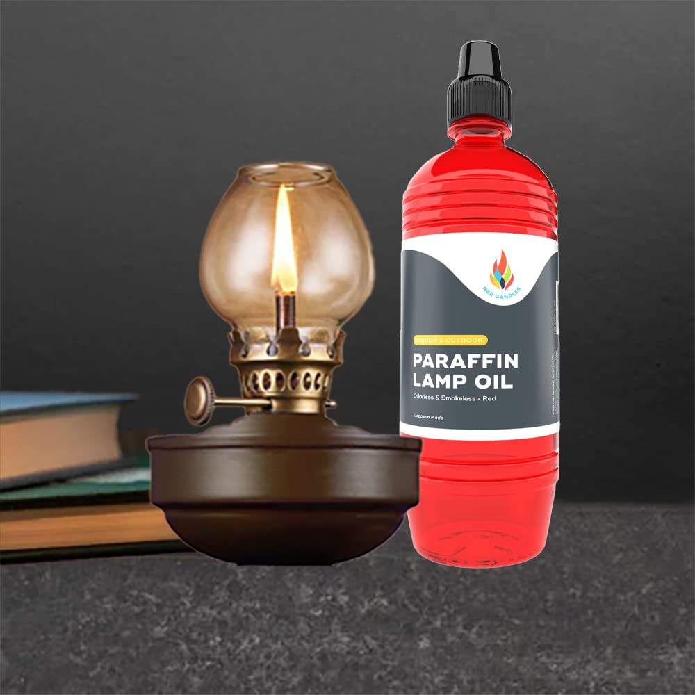 The Dreidel Company Liquid Paraffin Lamp Oil - Smokeless & Odorless - 500mL - Red - Model EGFEWF