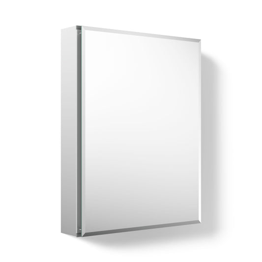 Kohler CB-CLC2026FS Frameless Bathroom Mirror Medicine Cabinet, Single Door, Rectangular Beveled Edge Frame, Bathroom Cabinet Mirror, Adjustable Shelves, 20 in. W x 26 in. H