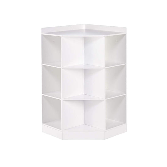 RiverRidge Home 6-Cubby, 3-Shelf Corner Cabinet for Kids, White