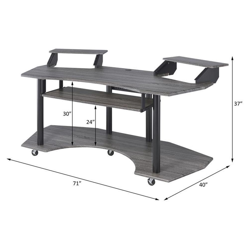Acme Eleazar Wooden Music Recording Studio Desk in Black Oak