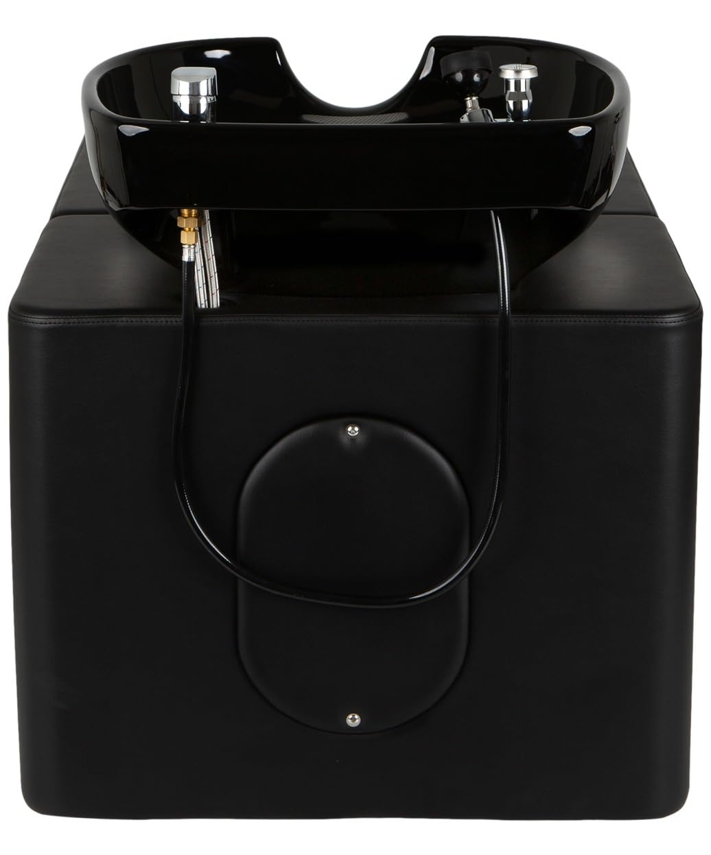 Buy-Rite Nova All-in-One Shampoo Backwash Unit for Professional Salons, Reclining Backrest, Integrated Shampoo Bowl, Easy to Clean, NIN-F-8811C-BLK-BW (Black Shampoo Bowl)