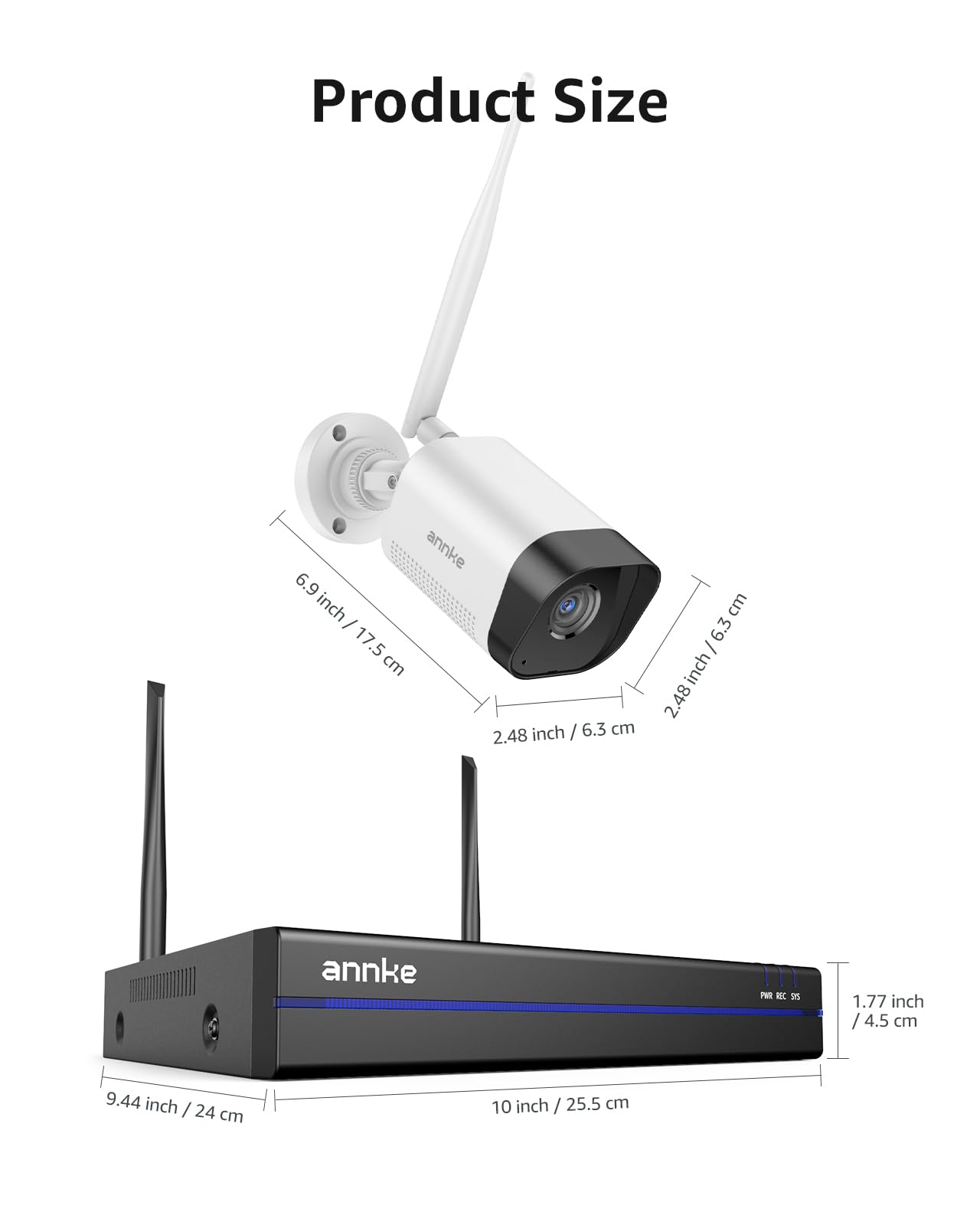 ANNKE Wireless Camera System, 16CH Expandable 4K Security NVR, 4Pcs 3MP Outdoor Cameras(Plug-in Power Required), 2-Way Audio, Dual-Band WiFi, Human Detection, IP66 Waterproof, 24/7 Protection, 1TB HDD