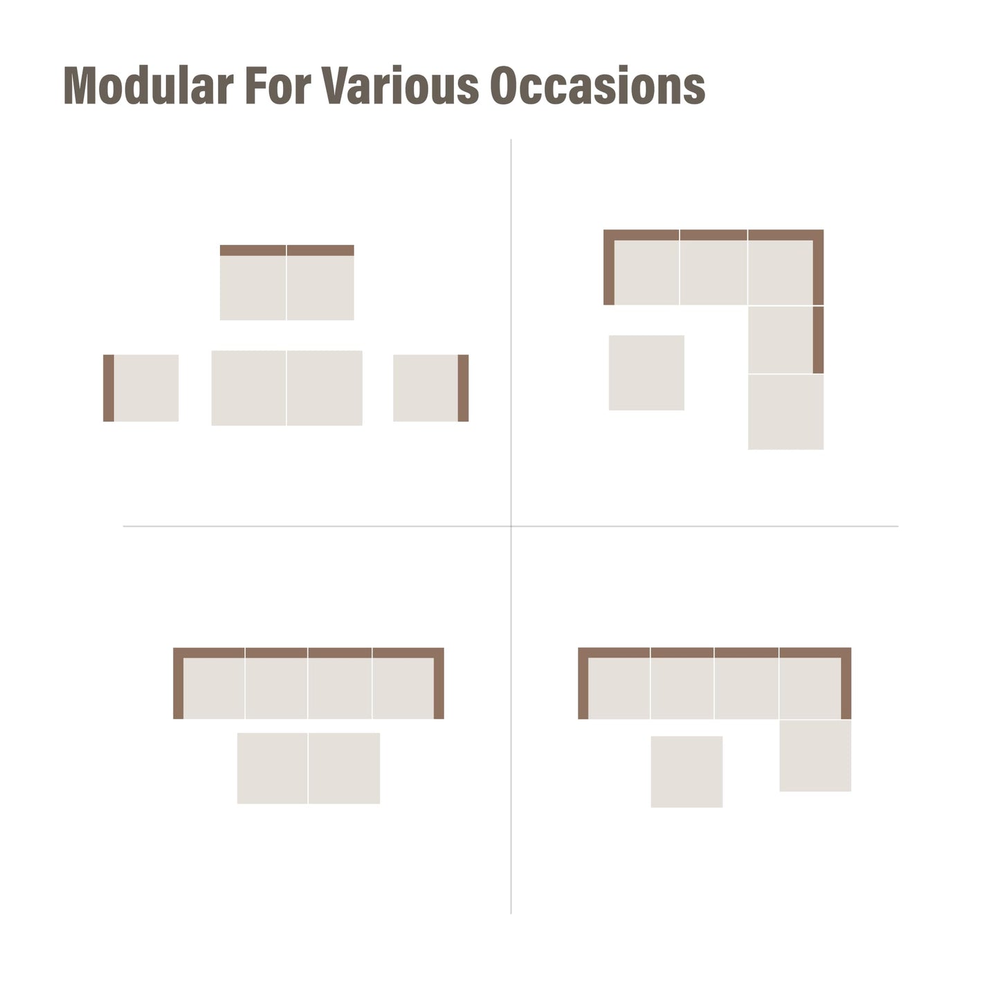 EO Living 8-Piece Patio Furniture Set, Outdoor Sectional Sofa PE Rattan Outdoor Patio Furniture with Thick Cushions, All Weather Patio Conversation Sets for Garden, Poolside, Backyard(Beige)