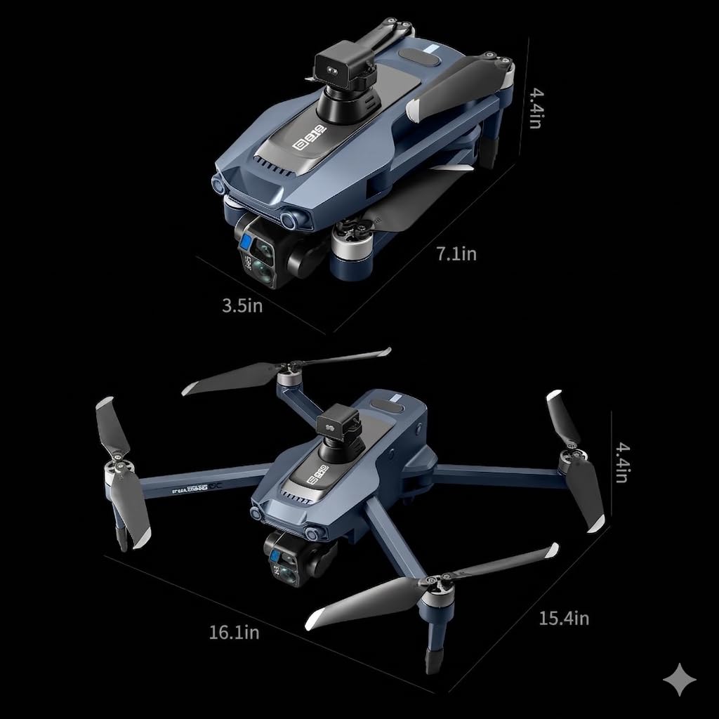 GPS Drone with One Key Airdrop (1 pound), 5G Technology, Brushless Motor, 360° Laser Obstacle Avoidance, 5 Inch Touch - Screen Display Remote Controller, 2.7K Real Pixels, 3 Axis Gimbal Camera, Auto Return (Go Home), One Key Follow (Follow me), Speed Adju