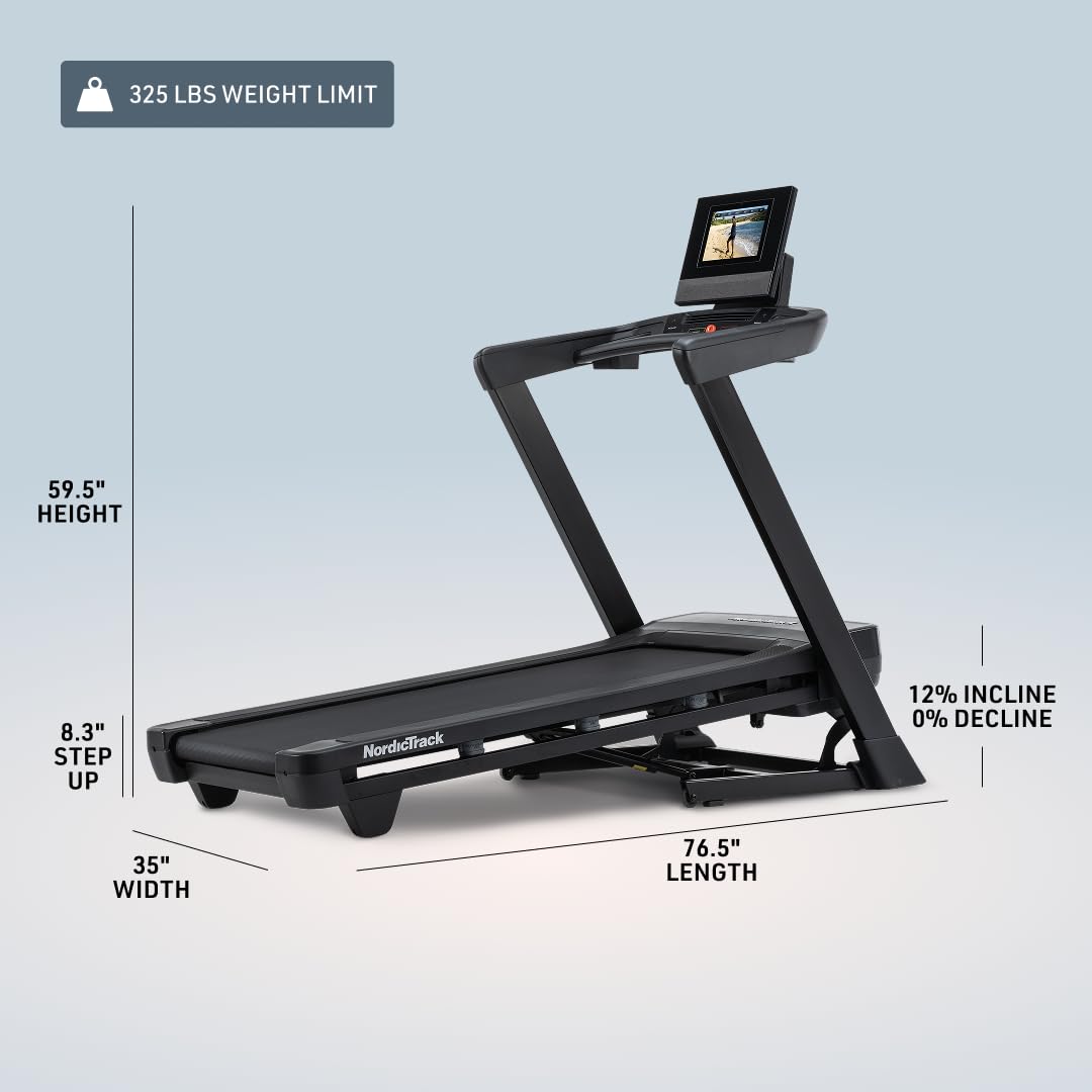 NordicTrack T Series 10 Treadmill with 10" Tilting Touchscreen and Compact Design