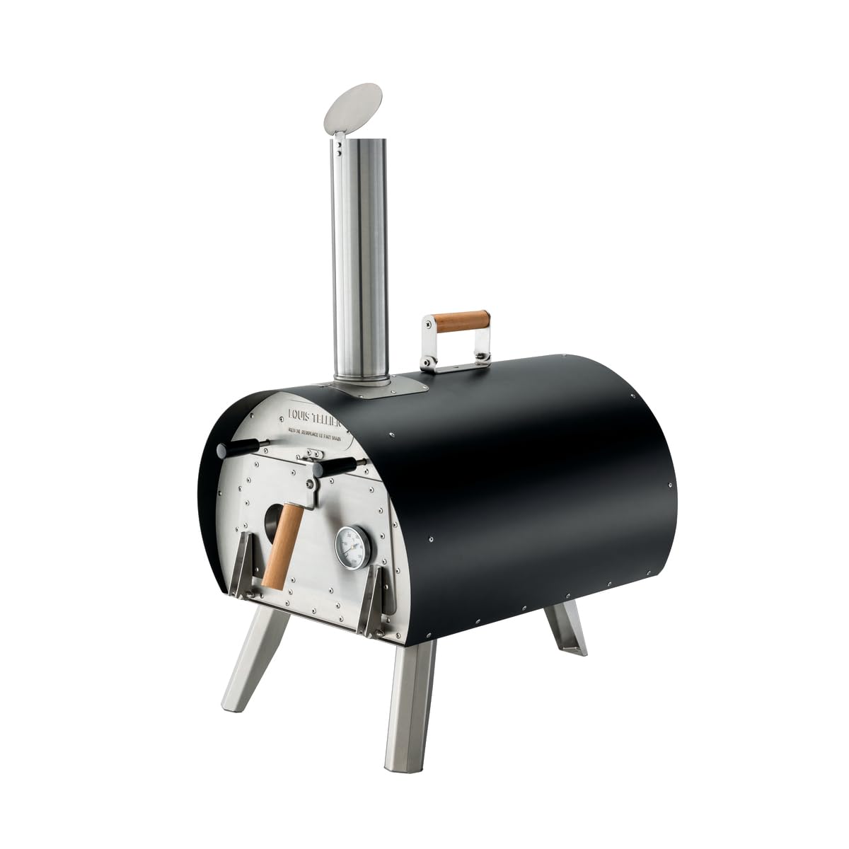 LOUIS TELLIER - MARCEL Wood Fired Outdoor Oven - Portable Oven for Camping, Picnics, and Backyard Cooking - Black