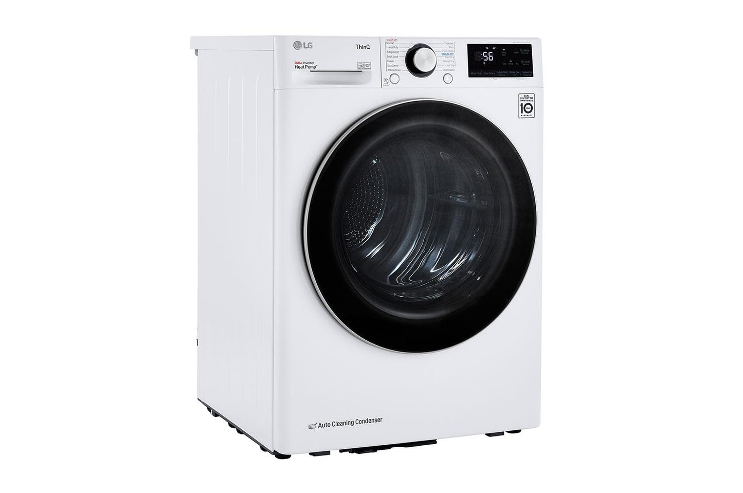 LG DLHC1455W 24 in. W 4.2 Cu. Ft. Ventless Stackable Compact Smart Electric Dryer in White with Dual Inverter HeatPump Technology