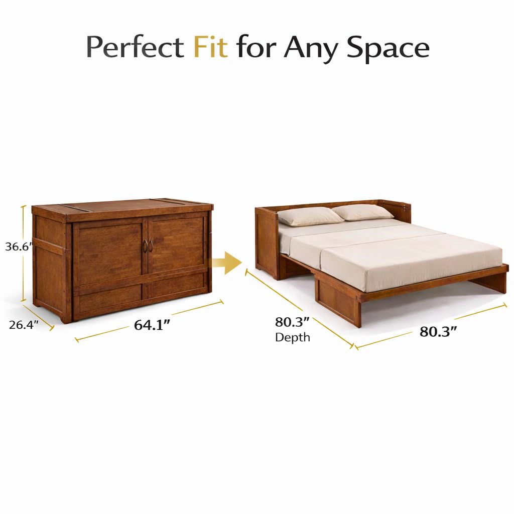 NIGHT & DAY Furniture Murphy Cube Cabinet Bed (Cherry)