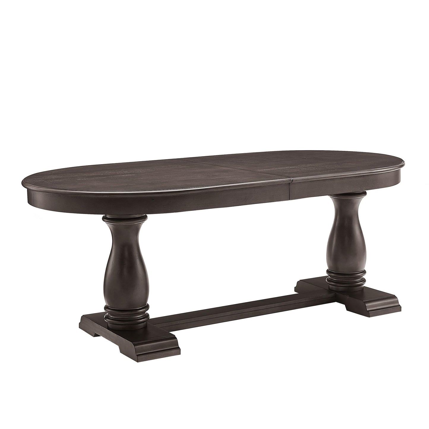 Ball & Cast Farmhouse Extendable Dining Table for 6-8, 76"-94" Long Extendable Kitchen-Table with Leaf, Mid Century Curved Wooden Expandable Table w/18 Leaves,Drop-Leaf Breakrest Table, Dark Brown