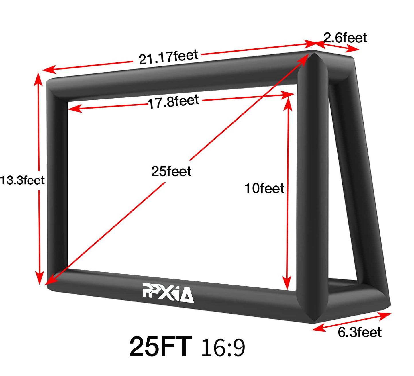 Inflatable Movie Screen Outdoor Projector Screen for Outside 25ft, Large Blow Up Screens Front and Rear Projection with Air Blower, Best for Movie Nights Backyard Home Theater