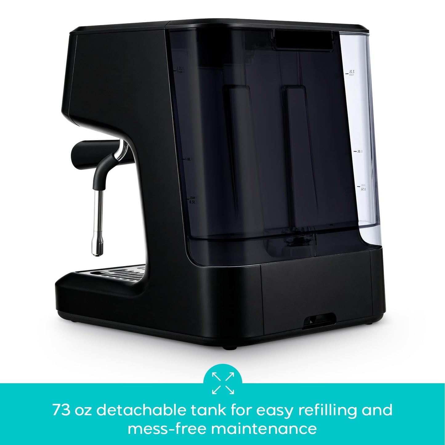 CASABREWS Ultra Espresso Machine with LCD Display, 20 Bar Espresso Maker with Powerful Milk Frother, Customizable Brewing Temperature, Barista-Level Latte and Cappuccino Machine for Home, Black