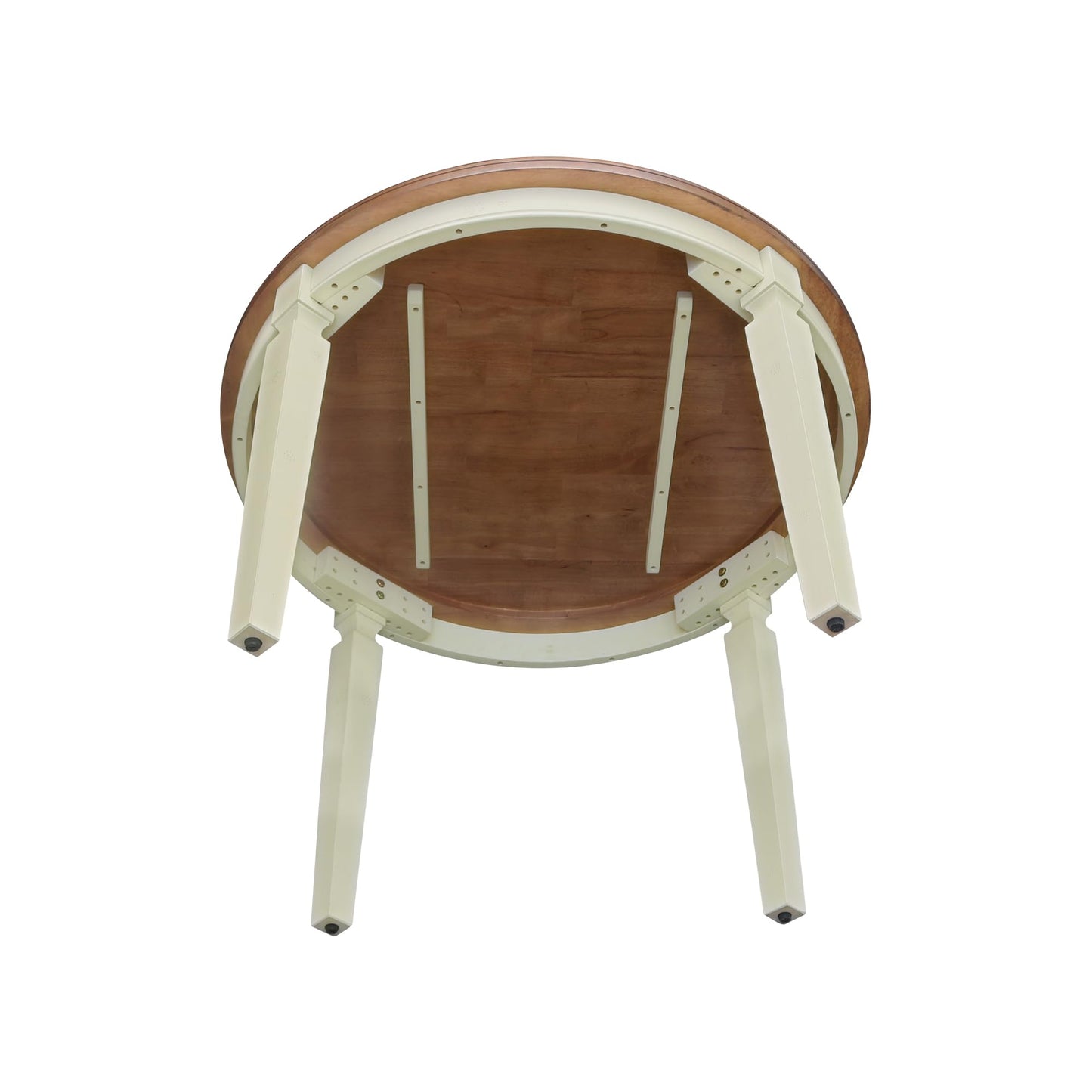 IC INTERNATIONAL CONCEPTS 44 x 44 in Round Top Solid Wood Dining Table in Hickory/Shell