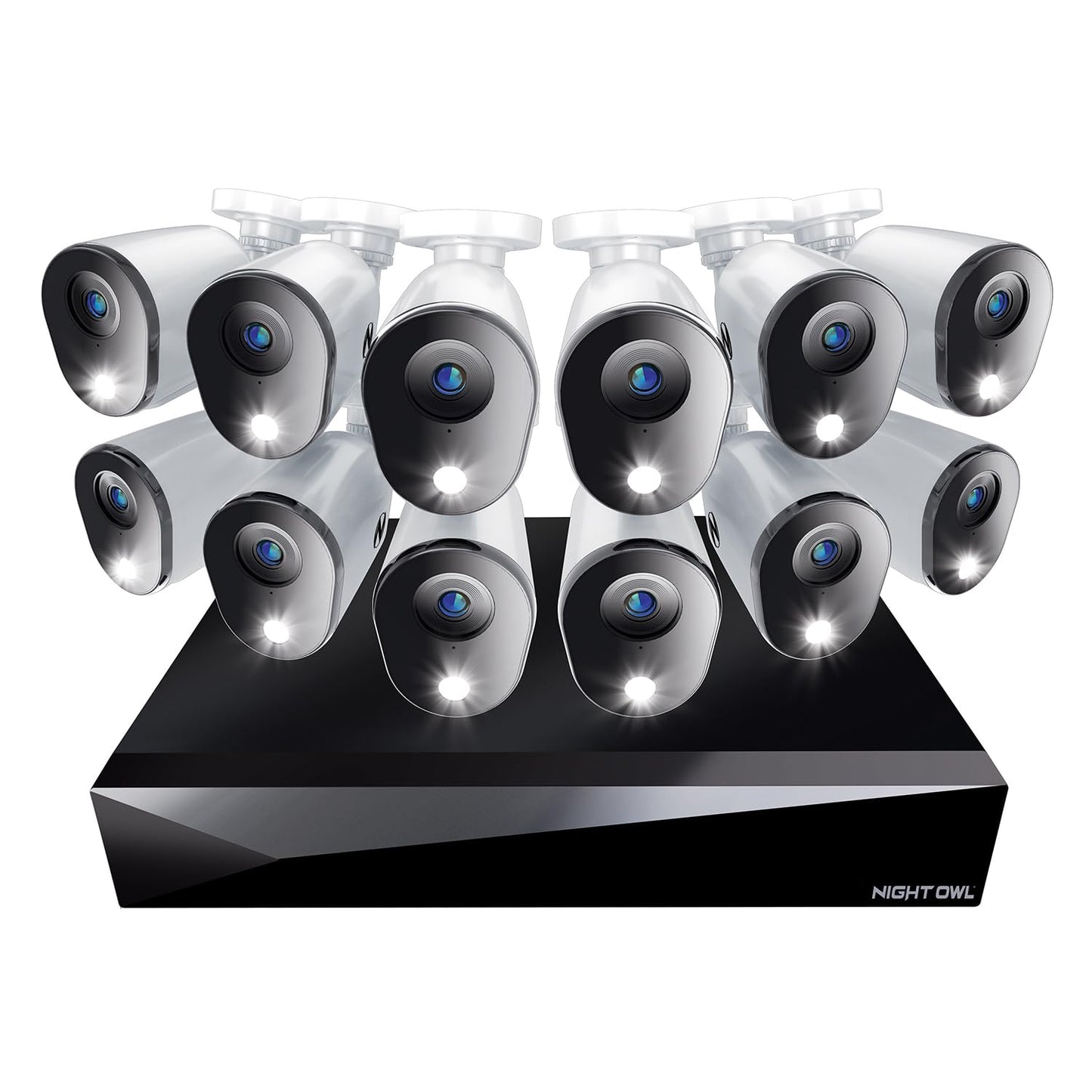 Night Owl 2-Way Audio 20 Channel DVR Video Home Security Camera System with (12) Wired 1080p HD Indoor/Outdoor Deterrence Cameras and 1TB Hard Drive (Add up to 4 Wi-Fi Cameras) (12 Camera)
