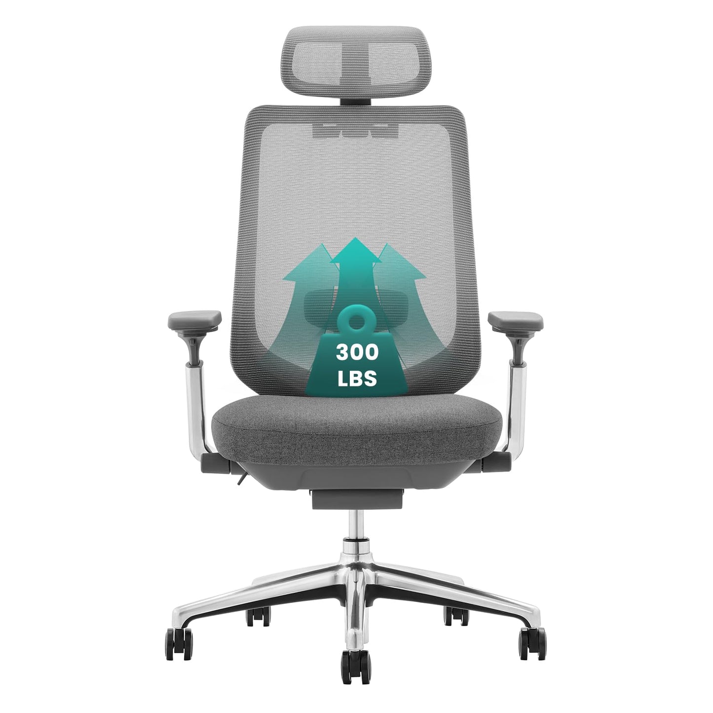 COLAMY Ergonomic Mesh Office Chair, High Back Office Chair, Computer Executive Desk Chair with Lumbar Support,Adjustable Headrest and 4D Arms, Slide Seat, Tilt Lock-Darkgrey New