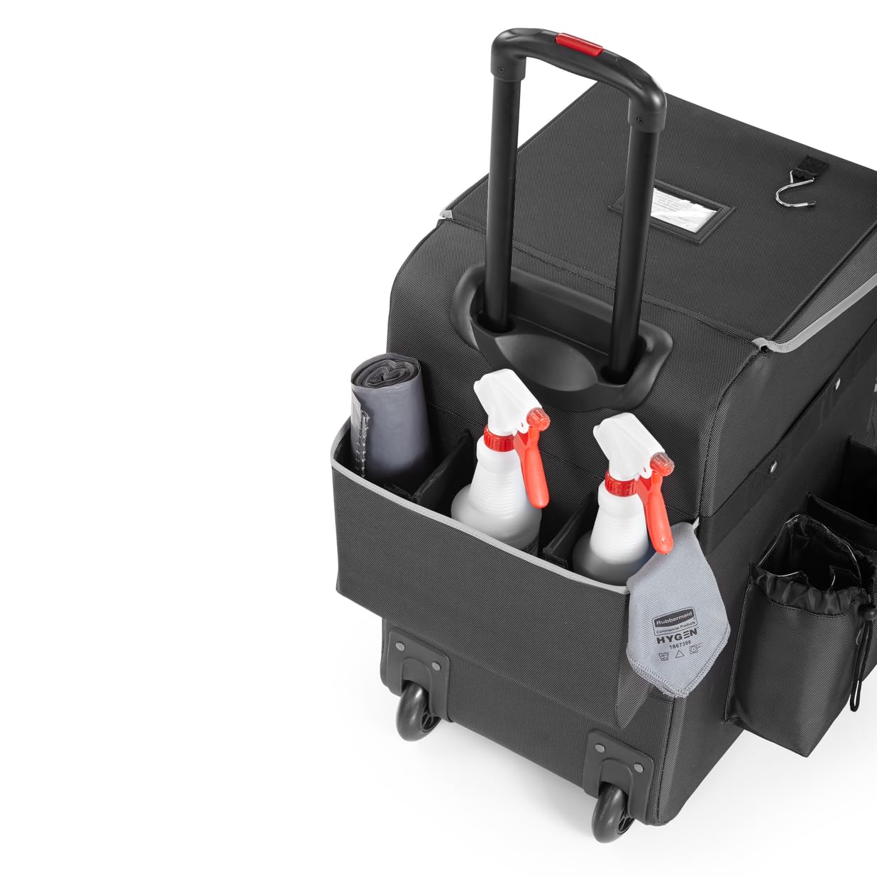 Rubbermaid Commercial Products Executive Quick Carts, Mobile/Travel Office Cart, Small, Dark Gray, for Housekeeper/Sales Rep/Medical Professionals/Home Healthcare/Teachers