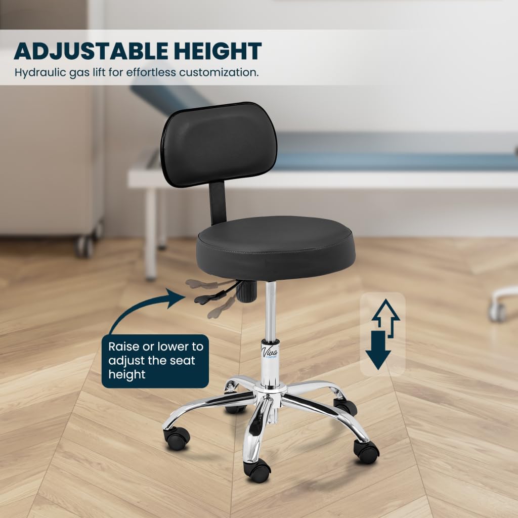Viva Comfort Grande Medical Exam Table and Exam Stool Saddle Chair with Back Support