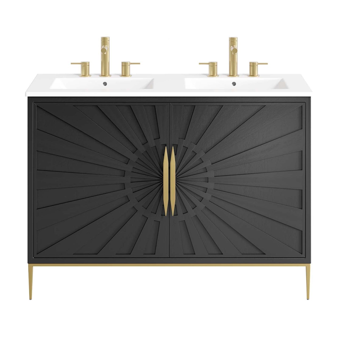 Modway Awaken Bathroom Vanity Cabinet, 48", White Black