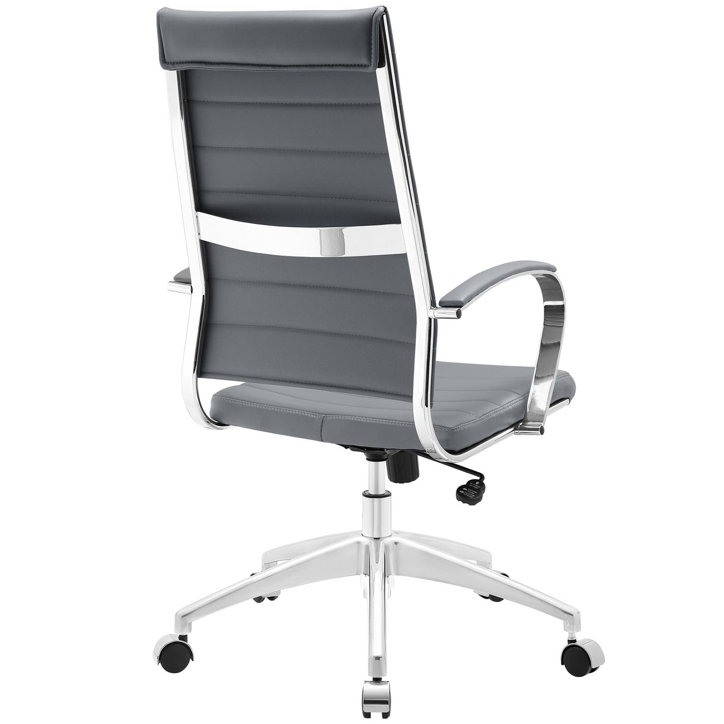 Modway Jive Ribbed High Back Tall Executive Swivel Office Chair With Arms In Gray
