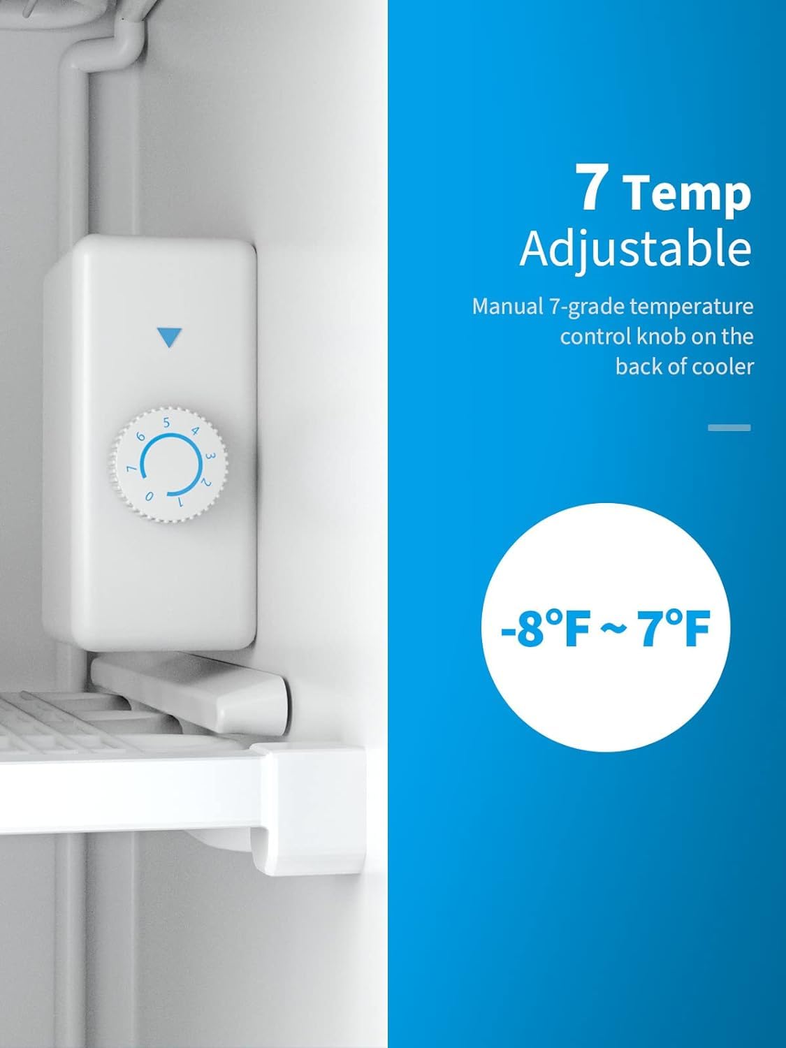 NAFORT Compact Upright Freezer 3.0 Cu. Ft. with Stainless Steel Single Door, Mini Freezing Machine with Reversible Door, 7 Grade Adjustable Thermostat for Home Office