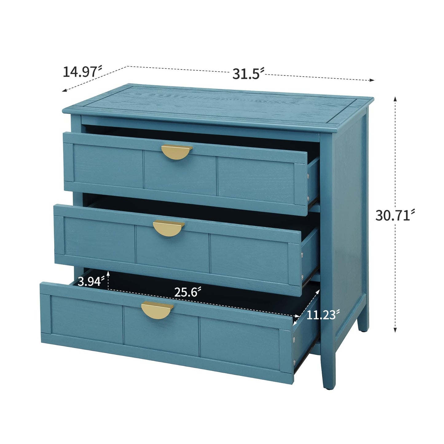 Nightstand Bedside Table End Table Storage Chest Cabinet (Blue(3 Drawers))