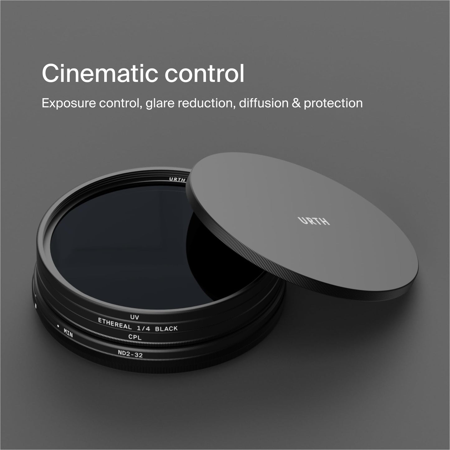 Urth 72mm Cinematic 4-in-1 Lens Filter Kit (Plus) - UV, Circular Polarizing (CPL), Variable Neutral Density ND2-32, ¼ Black Mist, Multi-Coated Optical Glass, Ultra-Slim Camera Filters