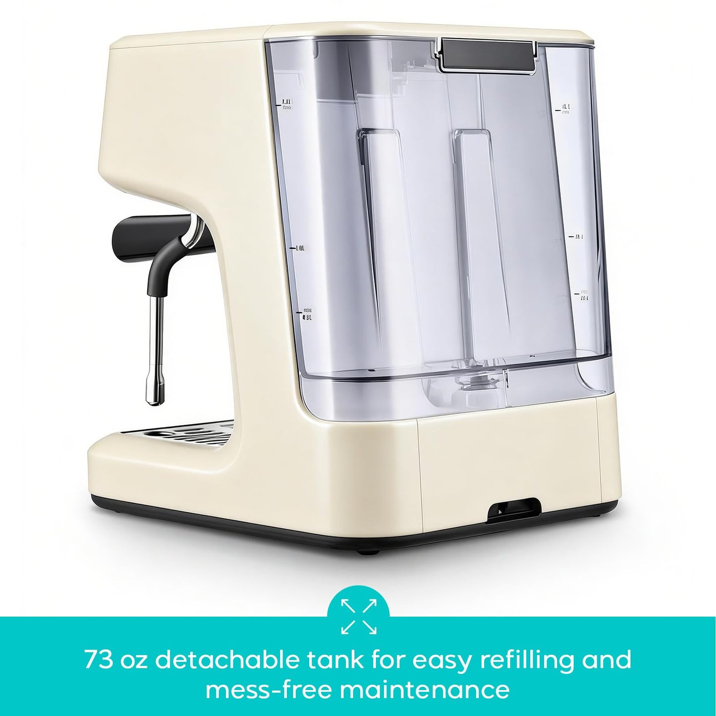 CASABREWS Ultra Espresso Machine with LCD Display, 20 Bar Espresso Maker with Powerful Milk Frother, Customizable Brewing Temperature, Barista-Level Latte and Cappuccino Machine for Home, Creamy