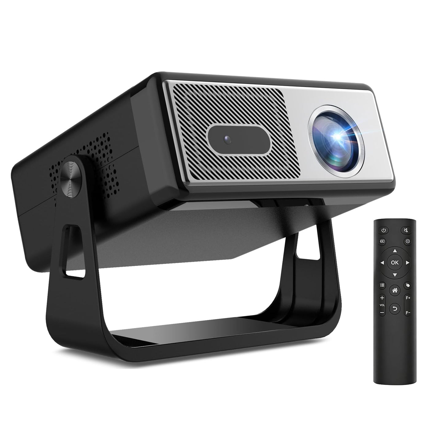 Smart Projector with WiFi and Bluetooth, Built-in Streaming Apps, Native 1080P, 4K Support, Auto Focus & Keystone, 210° Rotation, Movie Projector for Outdoor Bedroom Home Office