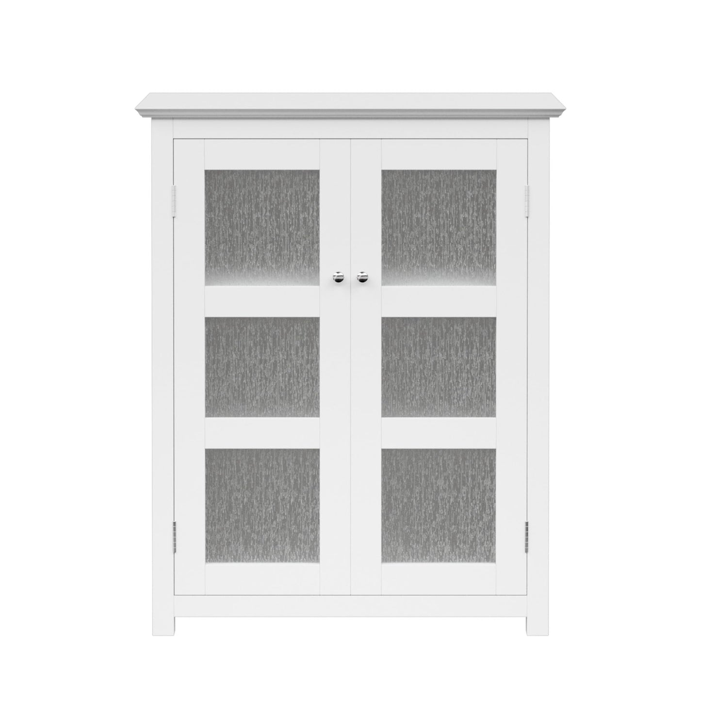 Teamson Home Conner Freestanding Two-Door Floor Storage Cabinet with 2 Adjustable Shelves, White